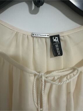 Elie Tahari Ivory Tie-Front Silk Blouse